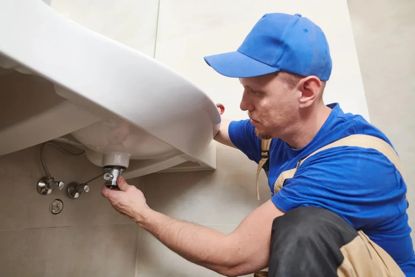 Plombier inspectant une canalisation à Rosny-sous-Bois